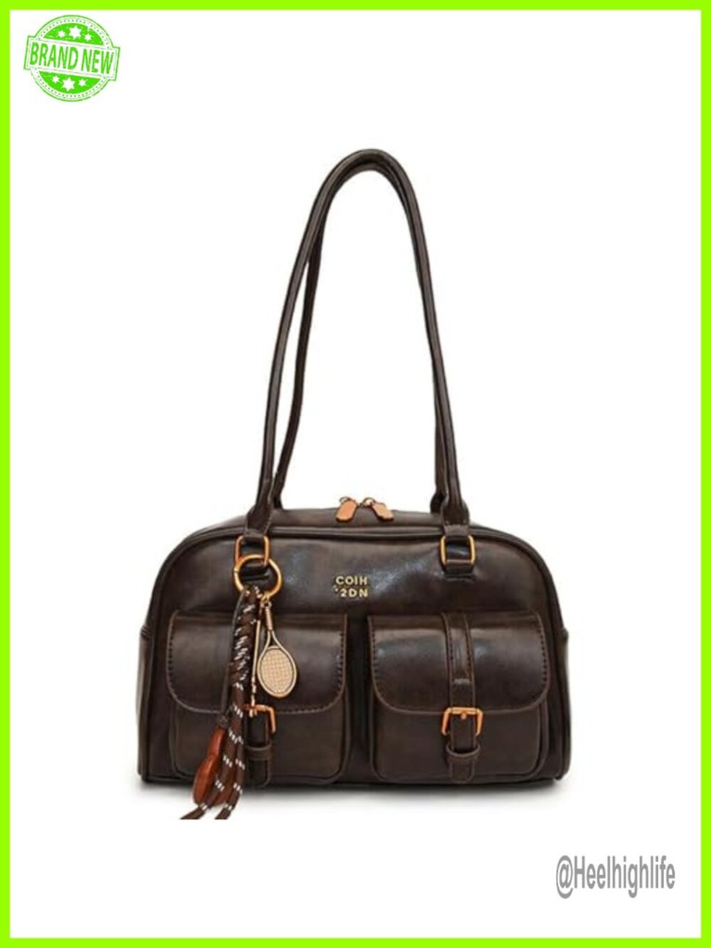Hobo Shoulder Bag Faux Leather Top Handle Tote Y2K